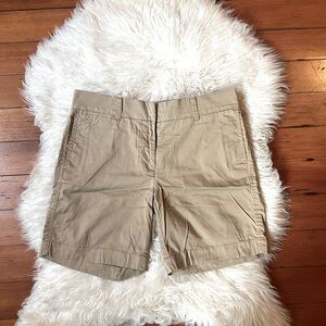 J Crew Khaki Tan Pleated Chino Shorts